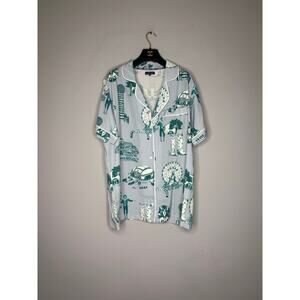 NWOT Katie Kime Women's Size 2XL XXL Blue Dallas TX Print Lounge Pajama Shirt